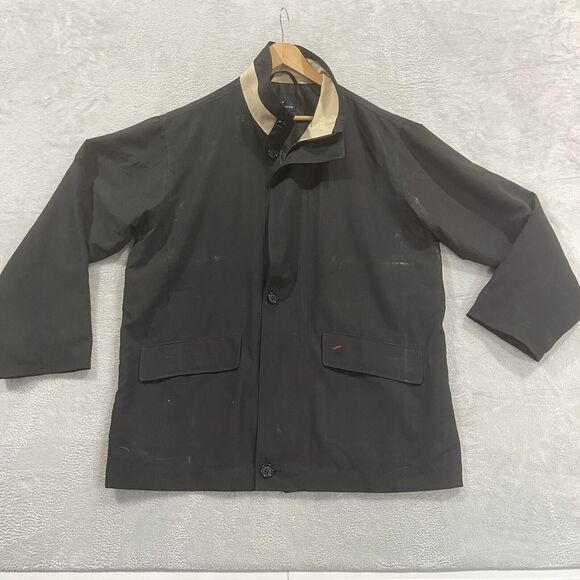 Daniel Hechter Paris Work Jacket‎ Men's XL Black Collar Pockets Coat READ - Picture 1 of 10